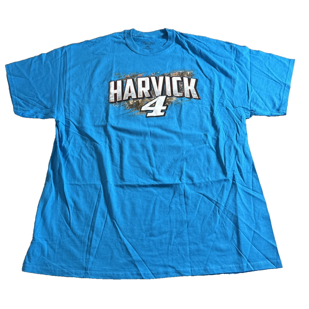 Kevin Harvick Stewart-Haas Racing T-Shirt Men's XXL Blue Mustang Double graphic